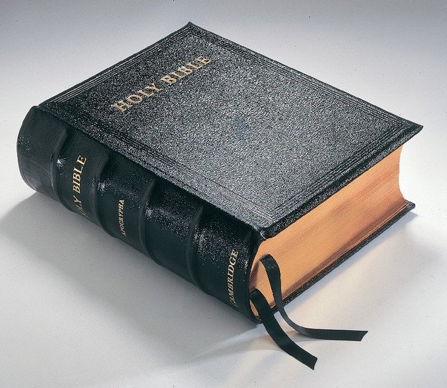 KJV Lectern Bible with Apocrypha, Black Goatskin Leather over Boards